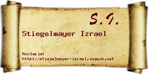 Stiegelmayer Izrael névjegykártya
